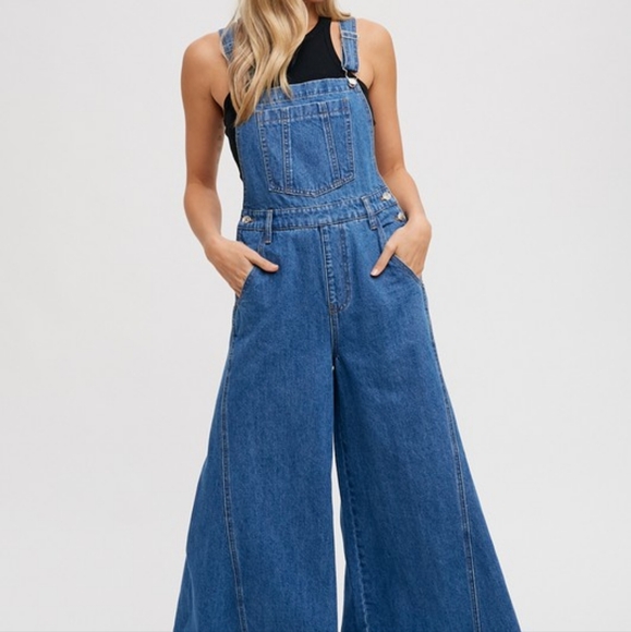 Sold out BluIvy Denim Wide Legs Overalls - Picture 2 of 5
